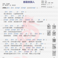 许美静《都是夜归人》吉他谱分享