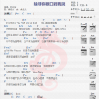 许志安《除非你亲口对我说》吉他谱分享