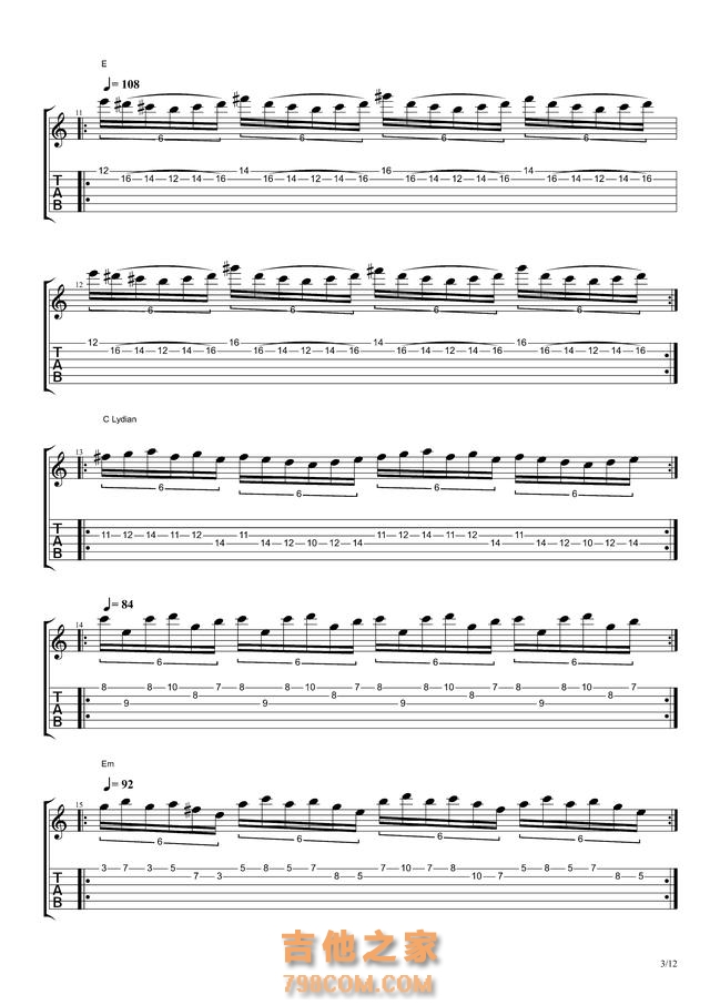 Paul Gilbert《Lesson1》吉他谱