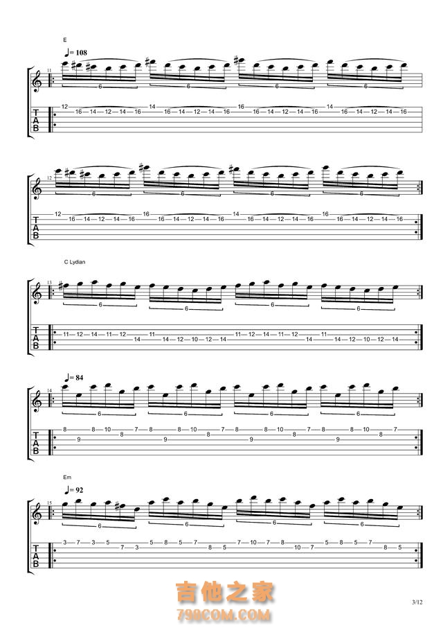 Paul Gilbert《Lesson1》吉他谱