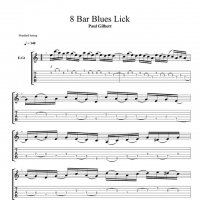 Paul Gilbert《8 Bar Blues Lick》吉他谱
