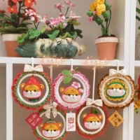 钩针图解：小老虎头车挂