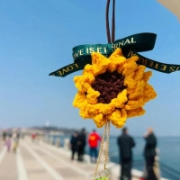 钩针图解：向日葵车挂