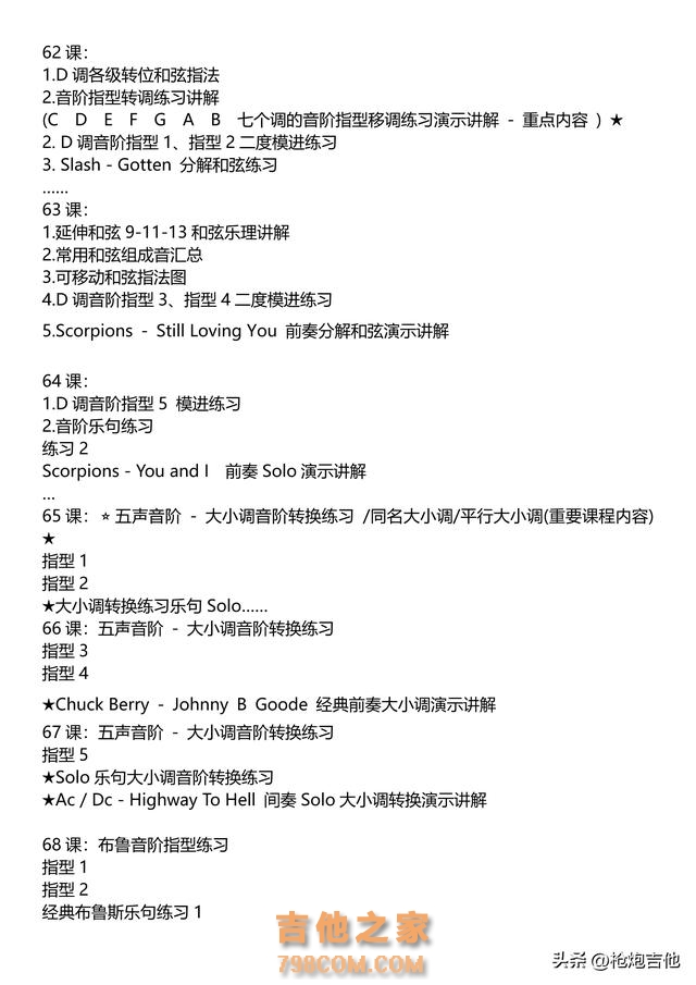 吉他基础系统视频课程，循序渐进 有需要的琴友进来看看