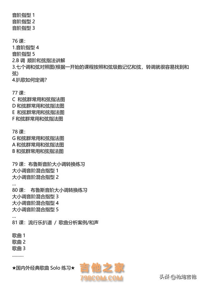 吉他基础系统视频课程，循序渐进 有需要的琴友进来看看