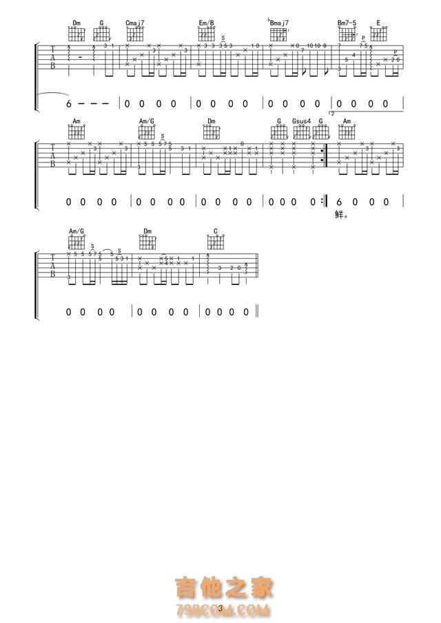 张国荣《当年情》吉他谱