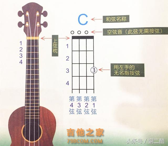 自学尤克里里，零基础教学系列（8）认识和弦与刷弦