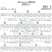 《Monsters》吉他谱C调精华版 Katie Sky 高音教编配