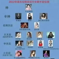 华语乐坛现役女歌手排名，萧亚轩第四档，邓紫棋第五档，王心凌呢