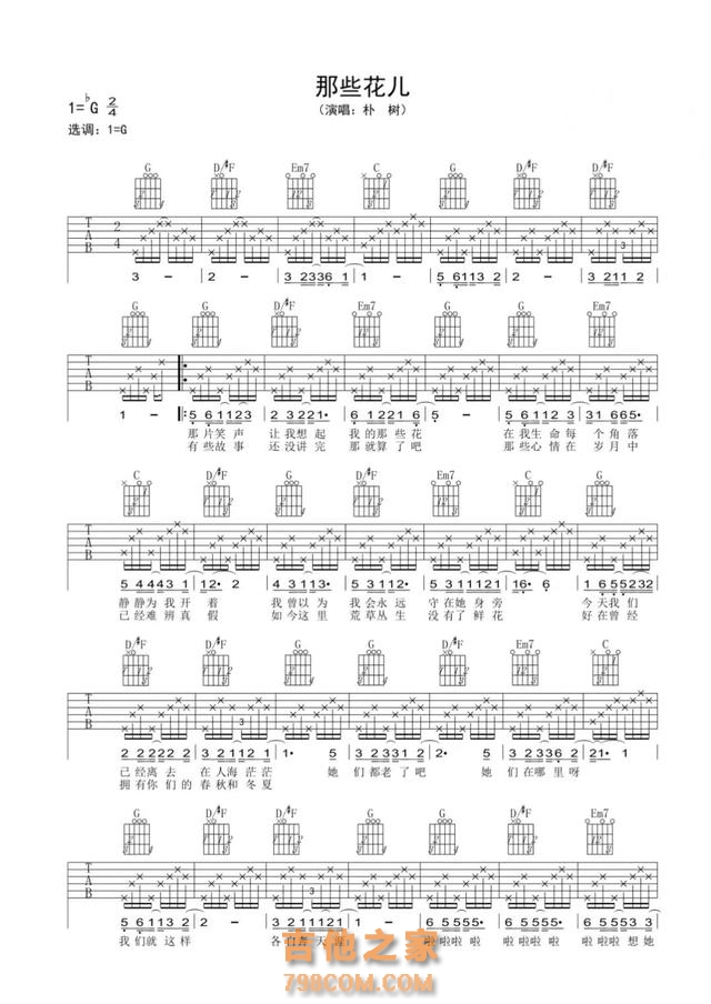 零基础学吉他练习歌曲（附歌曲吉他谱）