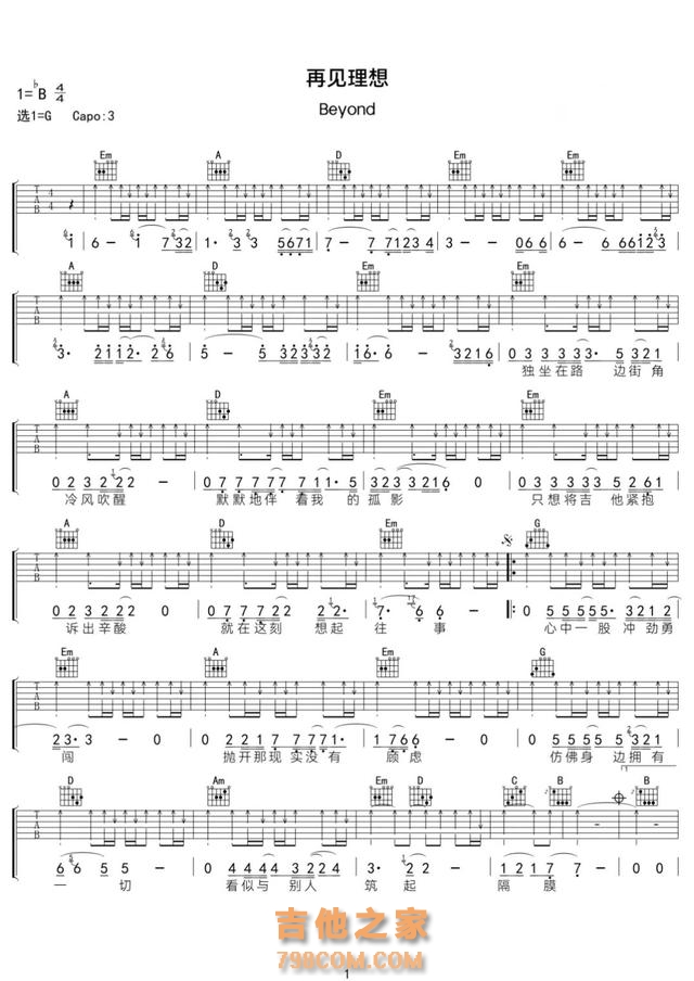 精选Beyond的15首经典歌曲(附吉他谱),经典永不过时