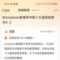 DeepSeek智搜评内娱十大国民级歌手