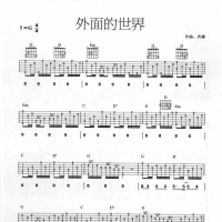 齐秦《外面的世界》G调指弹吉他谱