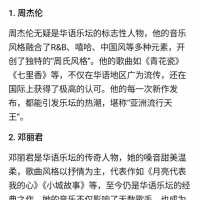 DeepSeek排名：华语乐坛最流行歌手TOP10！你喜欢的歌手上榜了吗